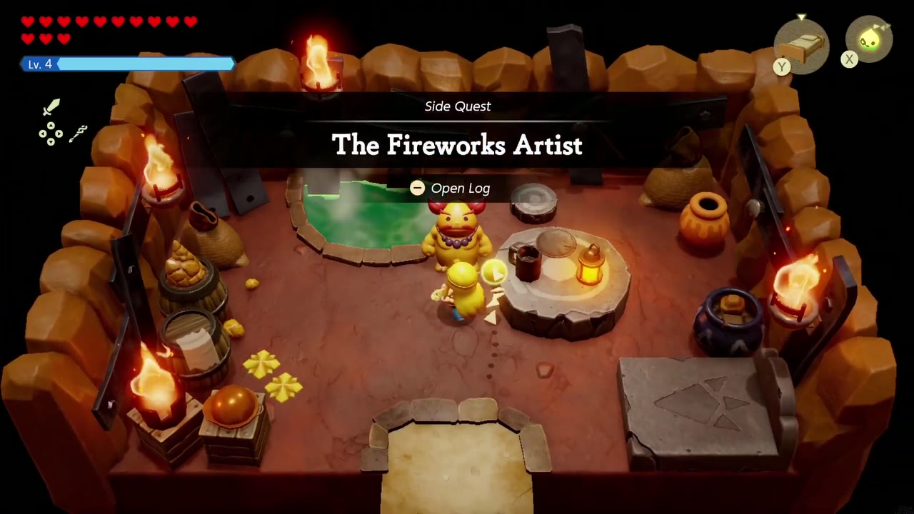 The Fireworks Artist - The Legend of Zelda: Echoes of Wisdom Walkthrough 5 The Fireworks Artist side quest banner appears in Basa's house in Goron City.