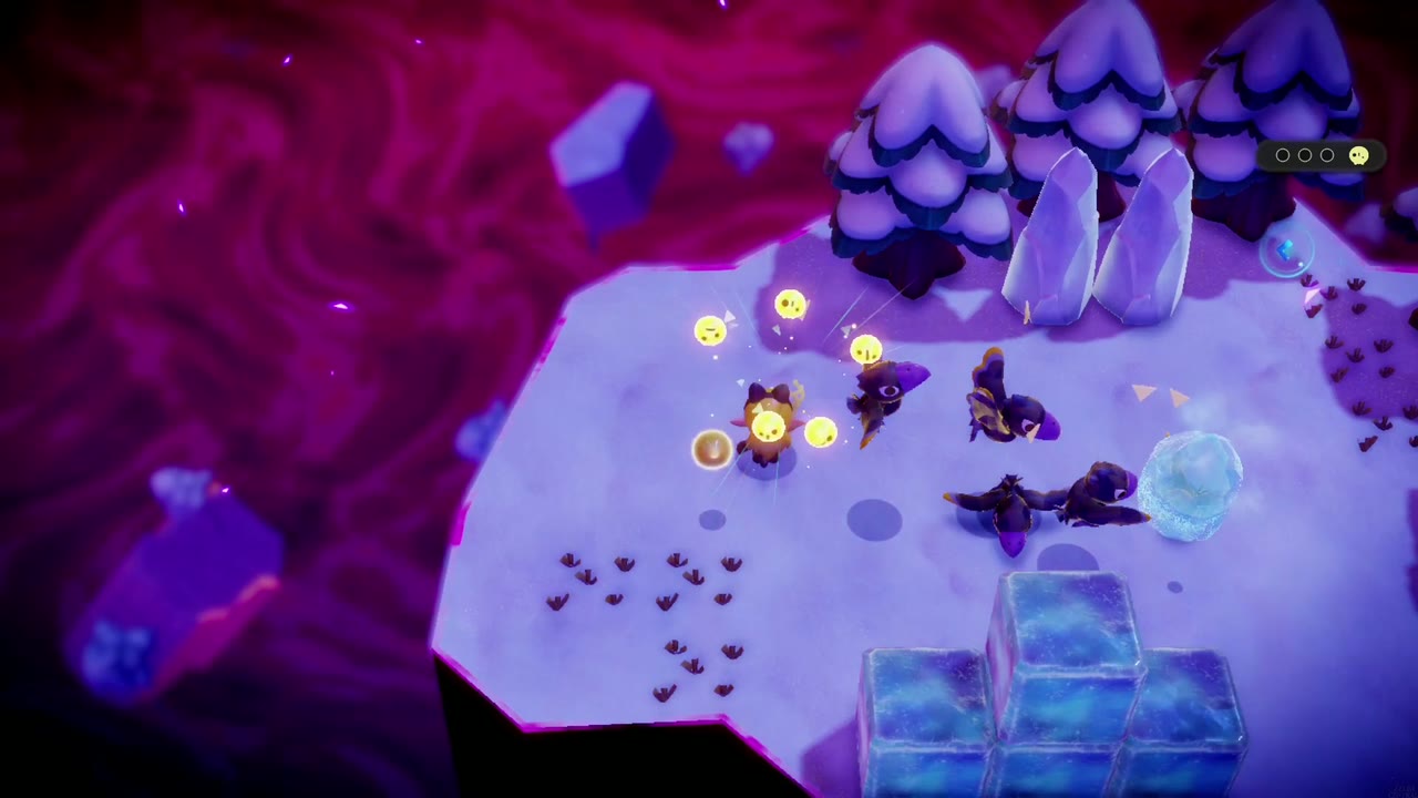Goldene Kugeln wirbeln um Zelda herum, als der erste von Tris Freunden auf Freezards Insel befreit wird. Goldene Kugeln wirbeln um Zelda herum, als der erste von Tris Freunden auf Freezards Insel befreit wird.