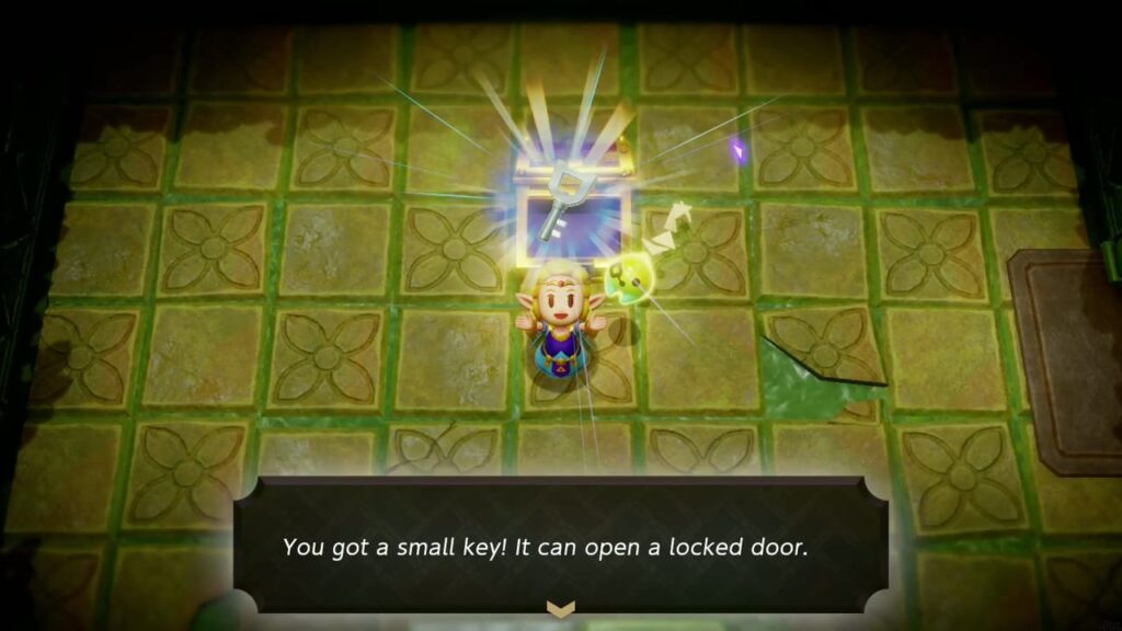 Faron Temple Dungeon - The Legend of Zelda: Echoes of Wisdom Walkthrough 9 Zelda holds up the first small key of Faron Temple with the "You got a small key!" message.