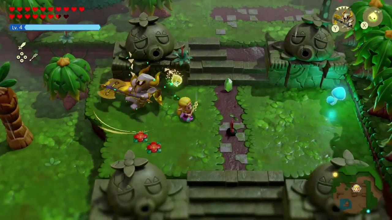 Zelda finds Bempu between the four Deku stone heads in Faron Wetlands. Zelda finds Bempu between the four Deku stone heads in Faron Wetlands.