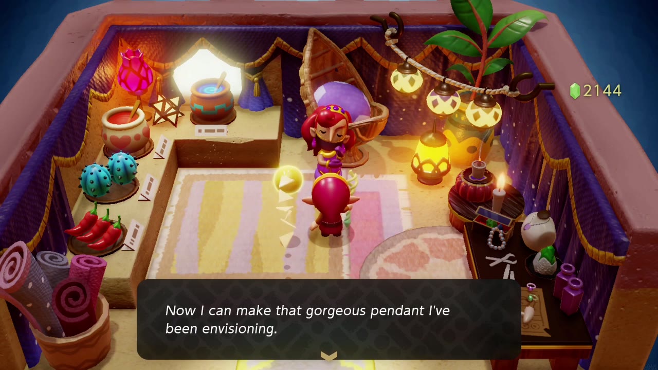 The Gerudo artisan in the Gerudo Shop prepares to craft the pendant for the Great Fairy The Gerudo artisan in the Gerudo Shop prepares to craft the pendant for the Great Fairy