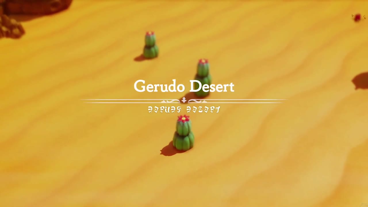 A Rift in the Gerudo Desert - The Legend of Zelda: Echoes of Wisdom Walkthrough 114 The Gerudo Desert title card over open dunes and cacti as Zelda first arrives in the desert.