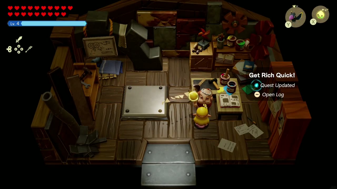 Get Rich Quick! - The Legend of Zelda: Echoes of Wisdom Walkthrough 7 The Get Rich Quick! quest updates after Zelda shows Dampé the Crow echo.