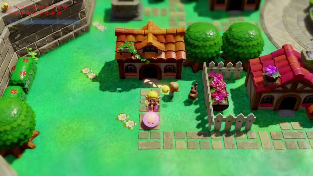 Automatons 53 Zelda has summoned the pink Gizmol in the Castle Town garden, right beside the Zol-loving boy.