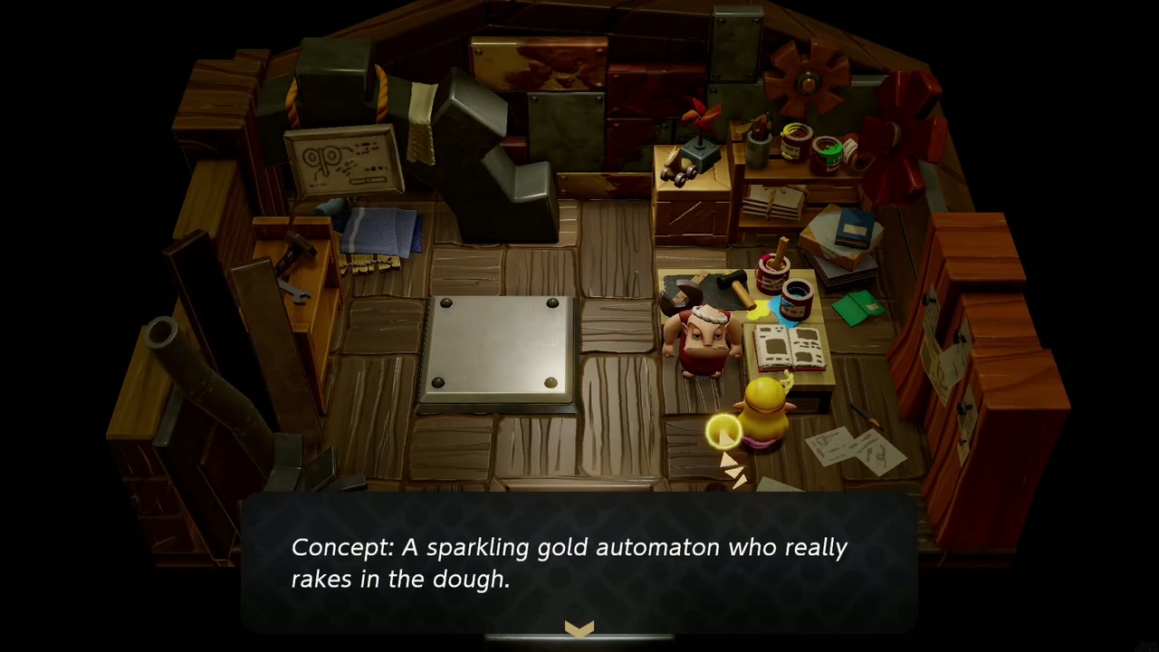 Get Rich Quick! - The Legend of Zelda: Echoes of Wisdom Walkthrough 1 Dampé's journal concept: a sparkling gold automaton that really rakes in the dough.