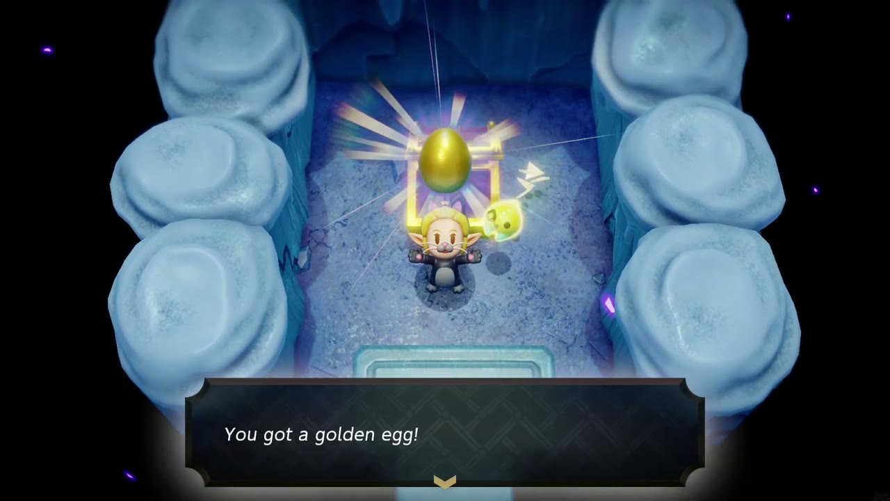 Lanayru Temple Dungeon - The Legend of Zelda: Echoes of Wisdom Walkthrough 24 Zelda holds up a golden egg with the box "You got a golden egg!" in the alcove beyond the geysers.