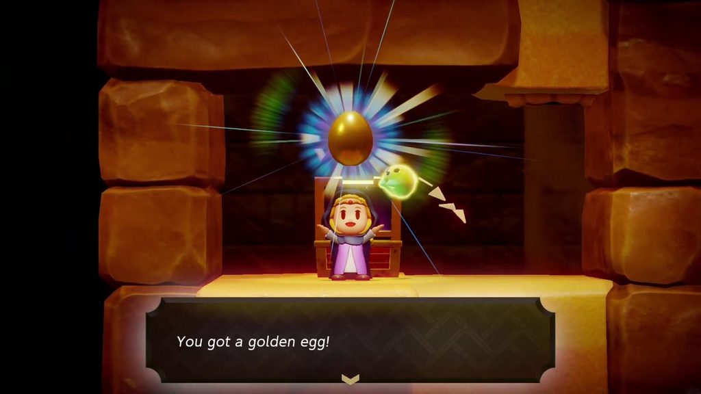 A Rift in the Gerudo Desert - The Legend of Zelda: Echoes of Wisdom Walkthrough 52 Zelda holds up a golden egg from the side passage chest in the Ancestor's Cave of Rest.