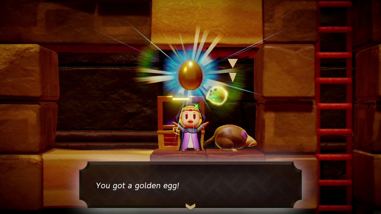 Gerudo Sanctum Dungeon - The Legend of Zelda: Echoes of Wisdom Walkthrough 46 Zelda holds up the Golden Egg with the text "You got a golden egg!"
