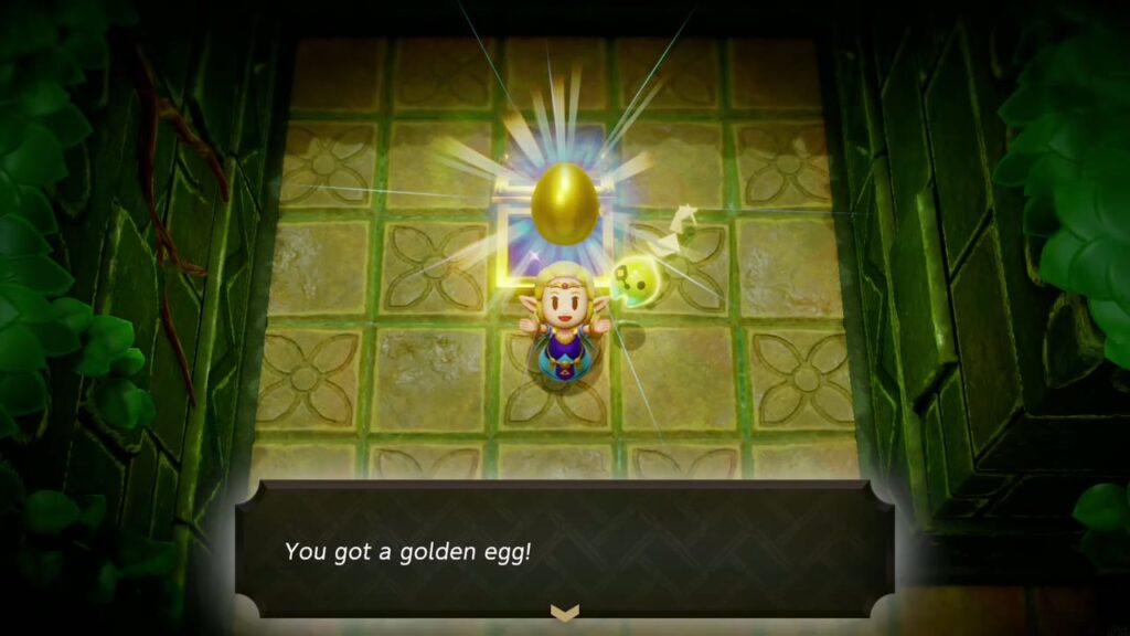 Faron Temple Dungeon - The Legend of Zelda: Echoes of Wisdom Walkthrough 78 Zelda holds up a Golden Egg from the chest behind the locked door in Faron Temple.