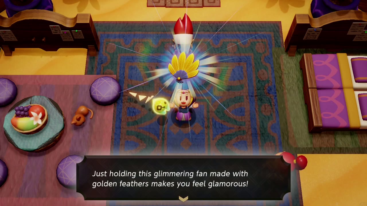 Get Rich Quick! - The Legend of Zelda: Echoes of Wisdom Walkthrough 17 Zelda holds up the glimmering golden fan in the Tough Mango Plant Lab.