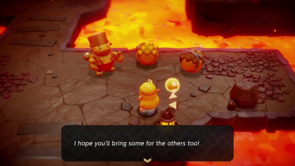 The Rift on Eldin Volcano - The Legend of Zelda: Echoes of Wisdom Walkthrough 59 A revived Goron at the quarry rest stop asks Zelda to bring rock roast for the others too.