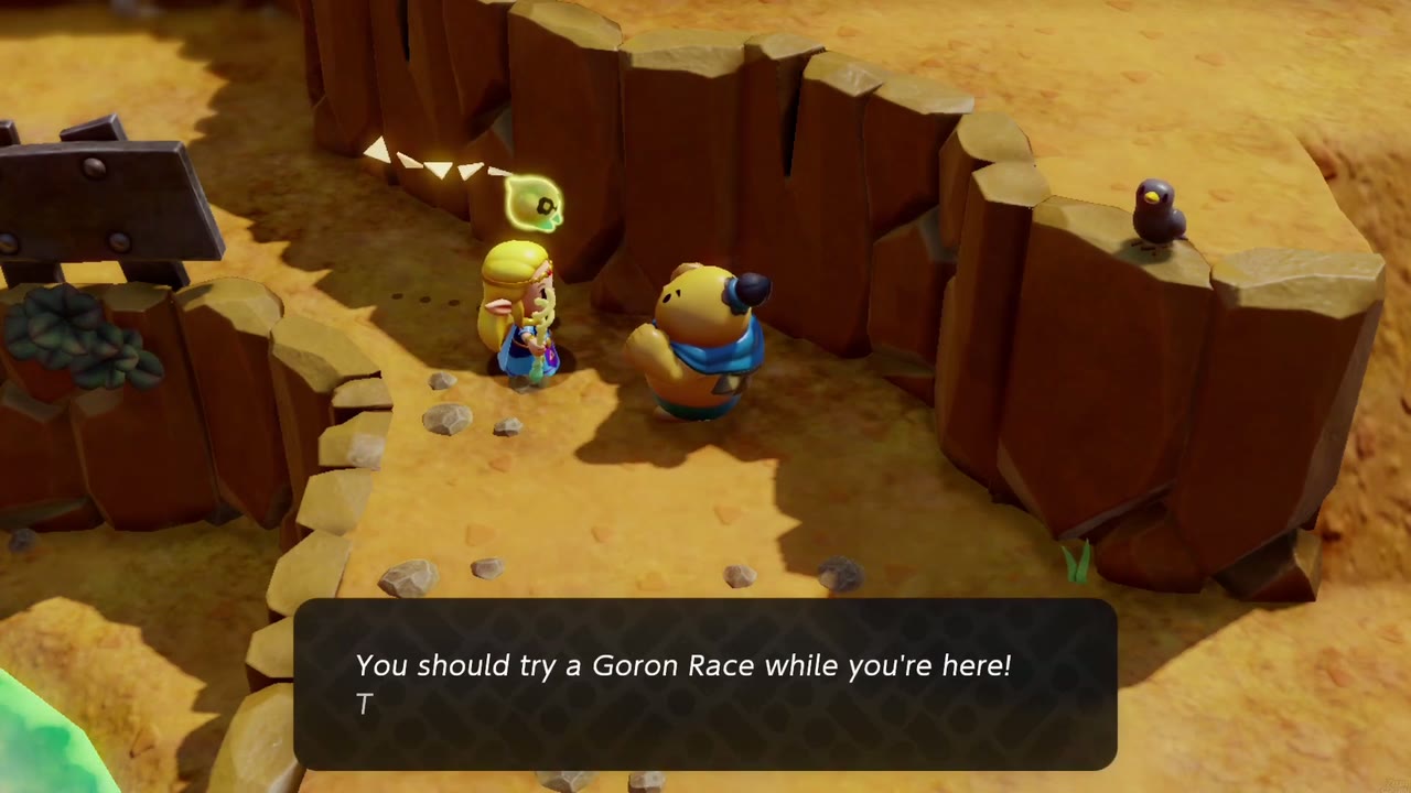 Ready? Set? Goron! - The Legend of Zelda: Echoes of Wisdom Walkthrough 2 The rescued Goron suggests Zelda try a Goron Race outside Goron City.