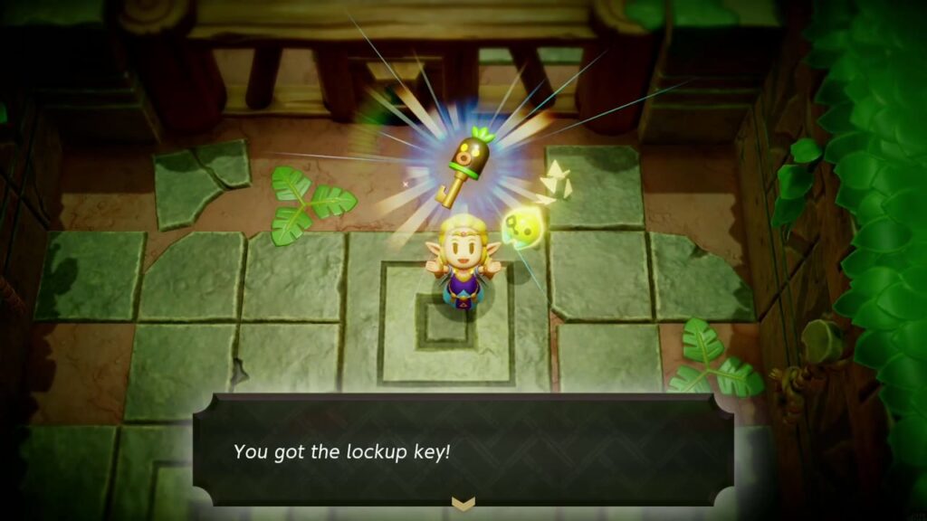 A Rift in the Faron Wetlands - The Legend of Zelda: Echoes of Wisdom Walkthrough 34 Zelda holds up the lockup key with the "You got the lockup key!" message in the Deku Scrub Lockup.