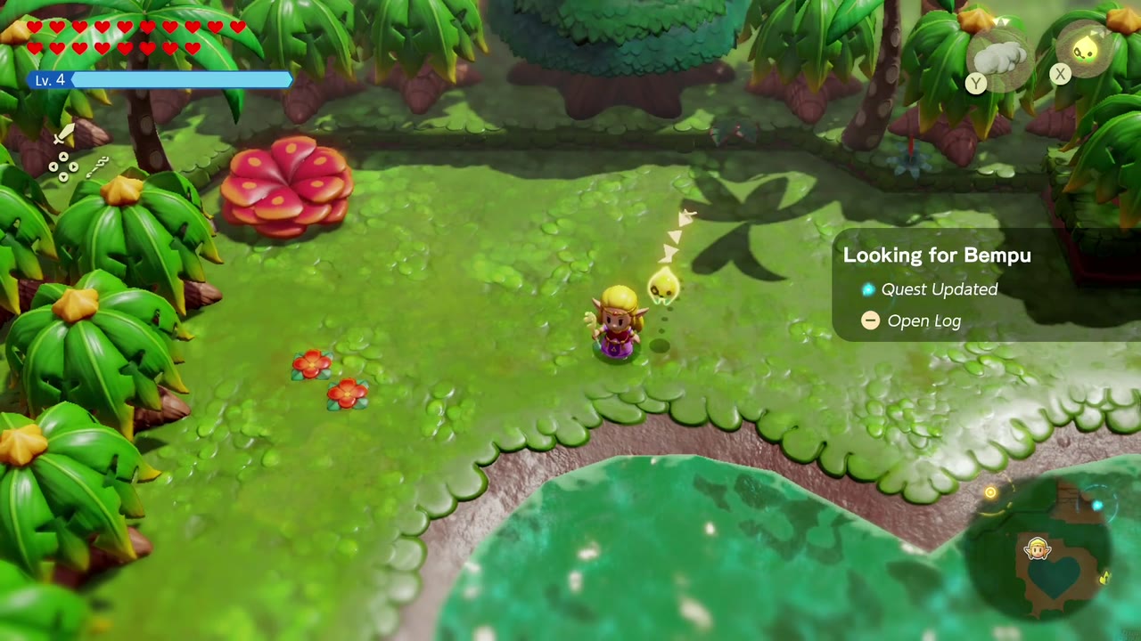 The Looking for Bempu Quest Updated banner appears beside the heart-shaped pond. The Looking for Bempu Quest Updated banner appears beside the heart-shaped pond.