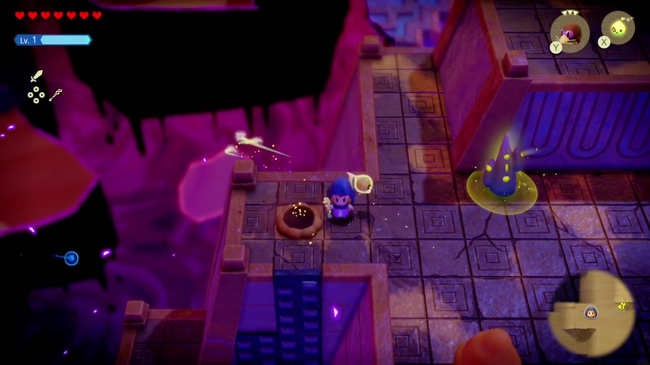 Gerudo Sanctum Dungeon - The Legend of Zelda: Echoes of Wisdom Walkthrough 74 On a later visit, a Holmill burrows into the sandy floor just left of the rooftop Waypoint.