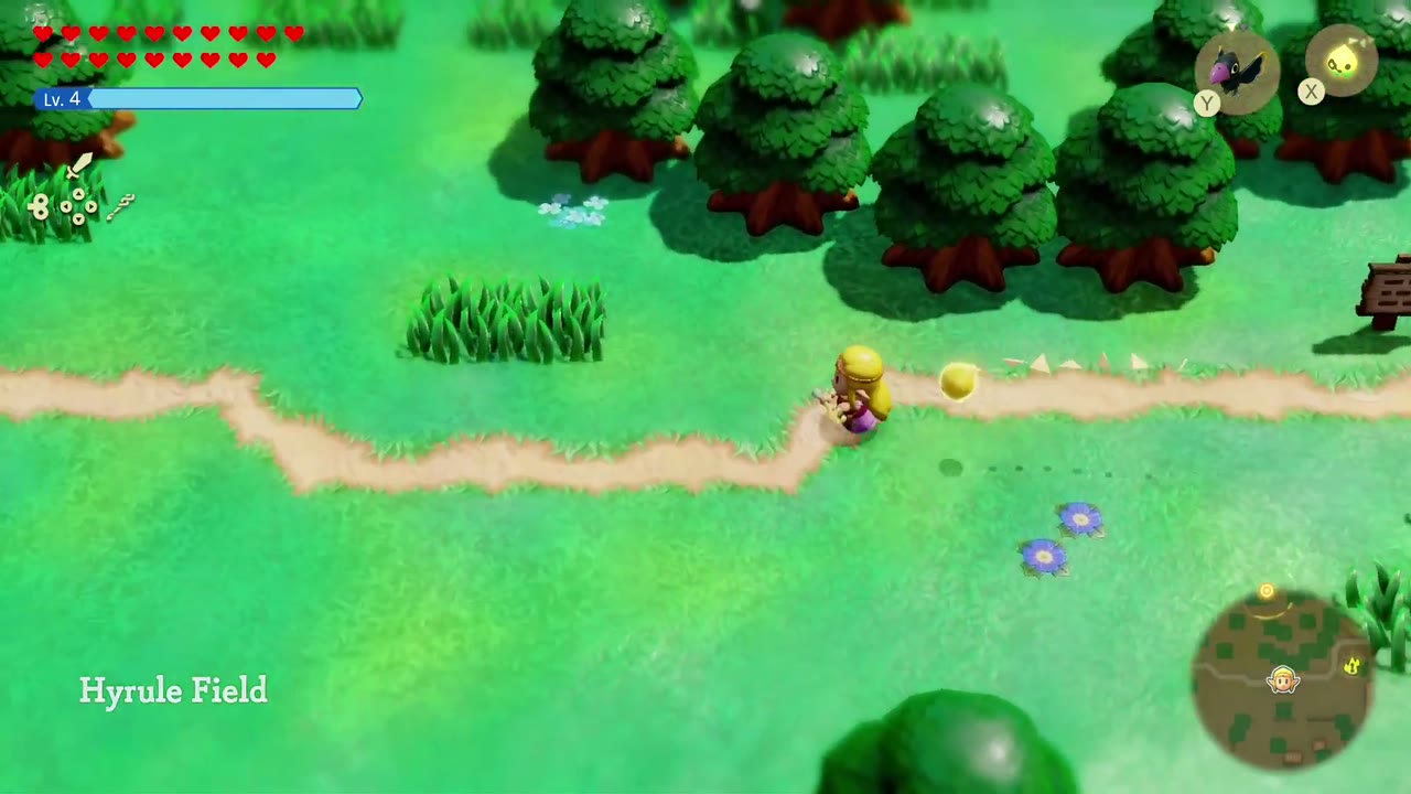 Hyrule Castle: Still Missing - The Legend of Zelda: Echoes of Wisdom Walkthrough 132 Zelda heads out of Kakariko Village into Hyrule Field on the path toward the nearby woods.
