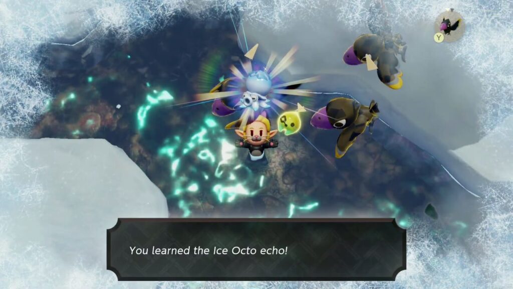 Hebra Mountain: A Rift on Holy Mount Lanayru - The Legend of Zelda: Echoes of Wisdom Walkthrough 52 Zelda learns the Ice Octo echo on the frozen lake, with the "You learned the Ice Octo echo!" box.