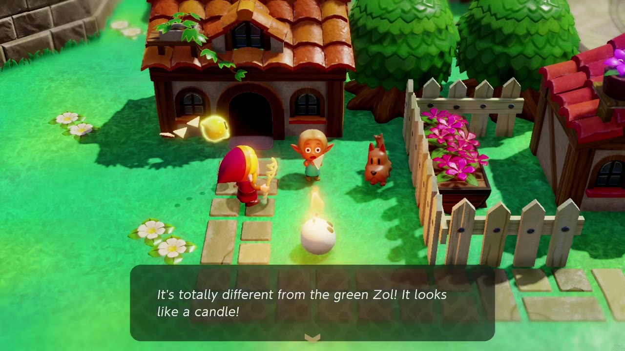 Zelda shows the curious child in Hyrule Castle Town an Ignizol, the Zol that looks like a candle. Zelda shows the curious child in Hyrule Castle Town an Ignizol, the Zol that looks like a candle.