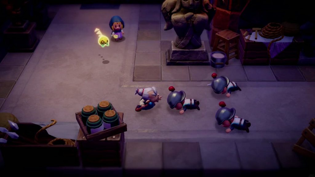 Impa knocks out the Hyrule Castle guards who burst in looking for the missing princess