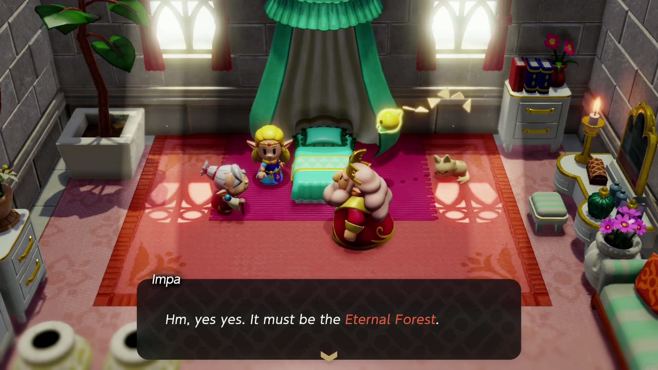 The Eternal Forest - The Legend of Zelda: Echoes of Wisdom Walkthrough 9 Impa identifies the goddesses' ancient forest as the Eternal Forest.