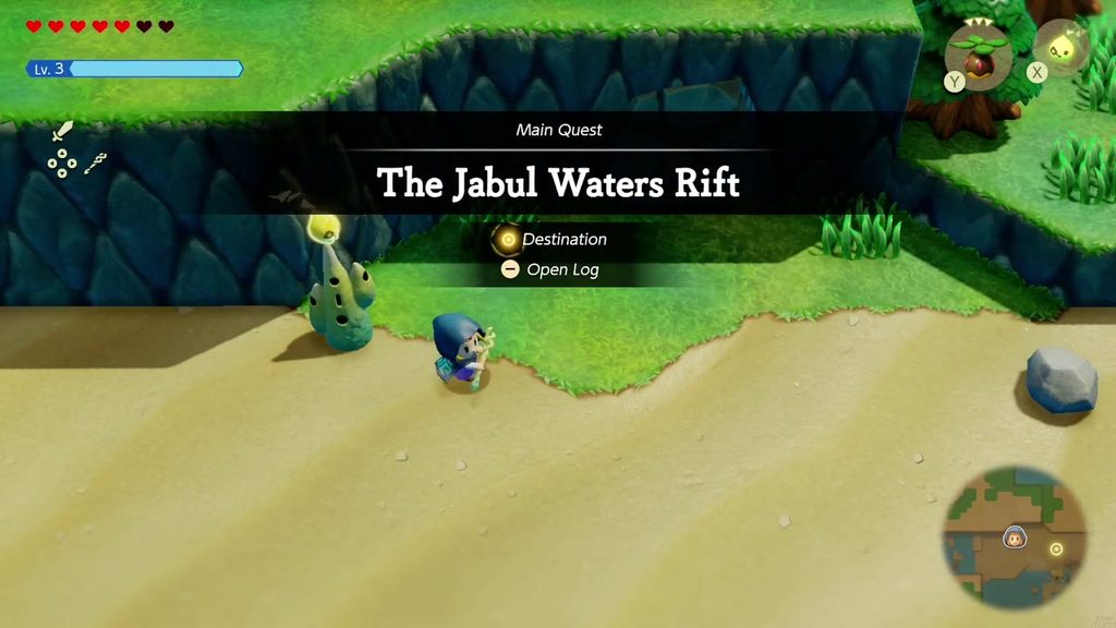 The Jabul Waters Rift - The Legend of Zelda: Echoes of Wisdom Walkthrough 2 Main Quest banner The Jabul Waters Rift appears as Zelda and Tri reach the Seesyde shore.