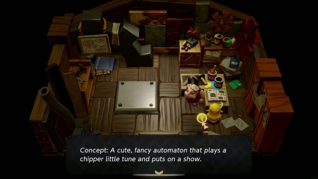 Automatons 10 Dampé's journal concept: "A cute, fancy automaton that plays a chipper little tune and puts on a show."