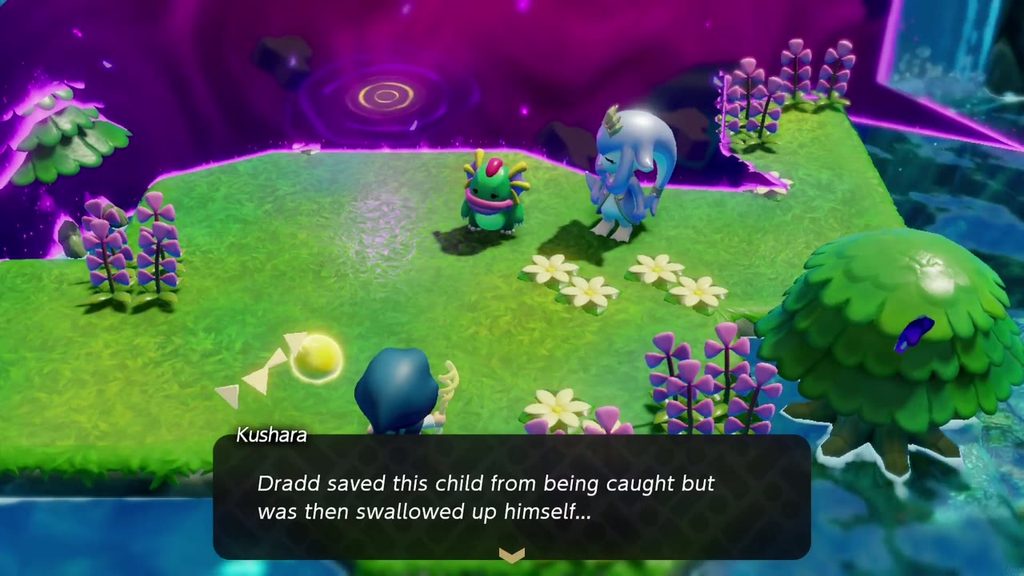 The Jabul Waters Rift - The Legend of Zelda: Echoes of Wisdom Walkthrough 31 Kushara by the rift explains that Dradd saved the Zora child but was swallowed by the rift himself.