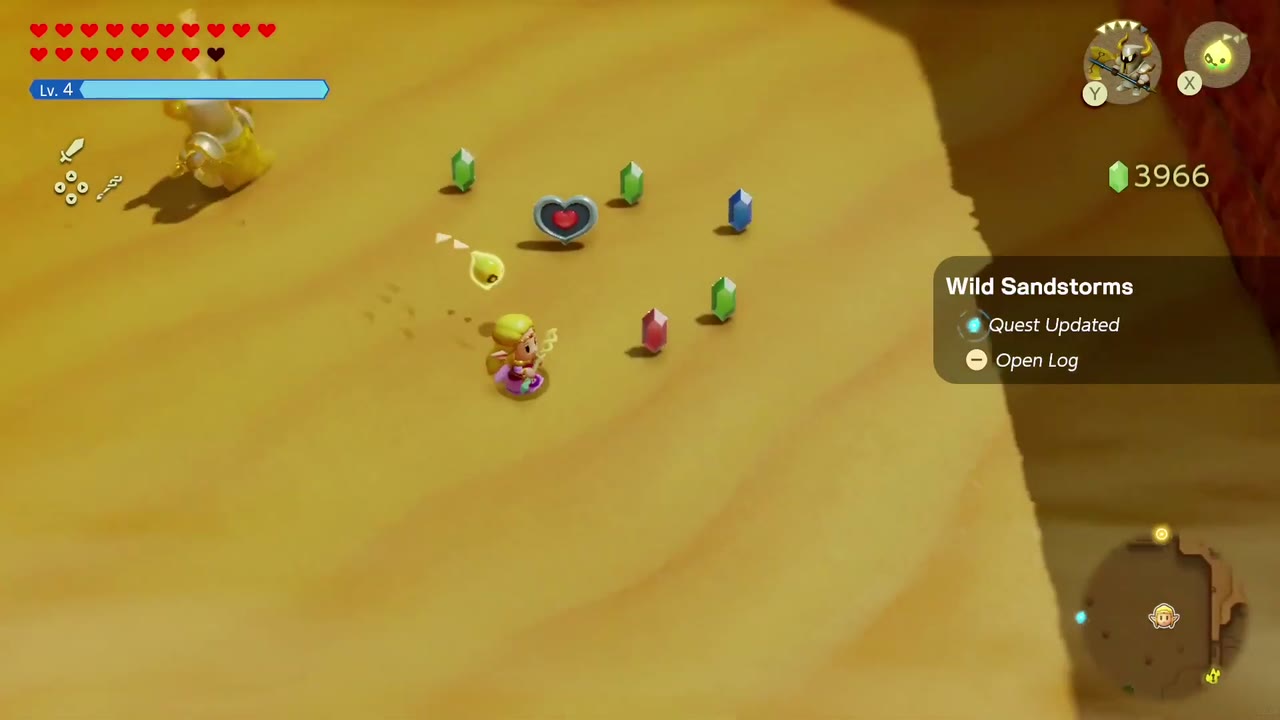 The defeated Lanmola leaves a heart in a ring of rupees as Wild Sandstorms updates. The defeated Lanmola leaves a heart in a ring of rupees as Wild Sandstorms updates.