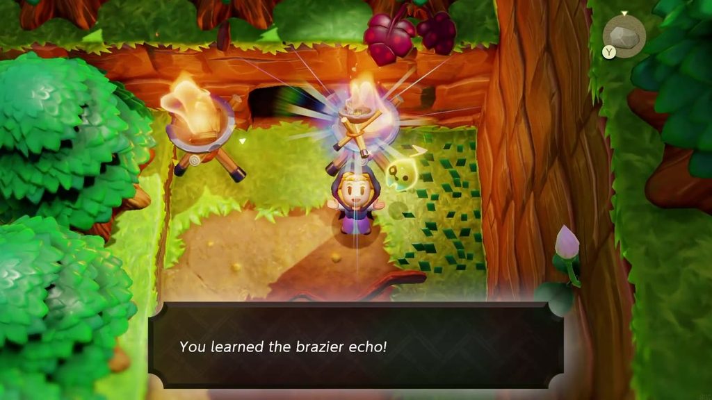 The Mysterious Rifts in Suthorn Forest - The Legend of Zelda: Echoes of Wisdom Walkthrough 61 Zelda learns the Brazier echo at a cave entrance in Suthorn Forest
