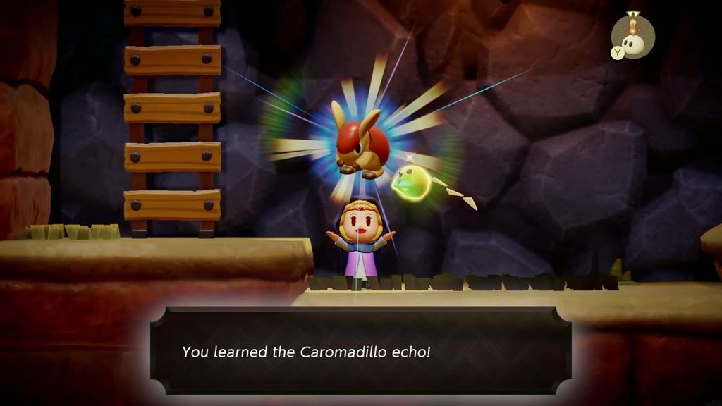 The Mysterious Rifts in Suthorn Forest - The Legend of Zelda: Echoes of Wisdom Walkthrough 48 Zelda learns the Caromadillo echo in the side-view red-rock cave in Suthorn Forest