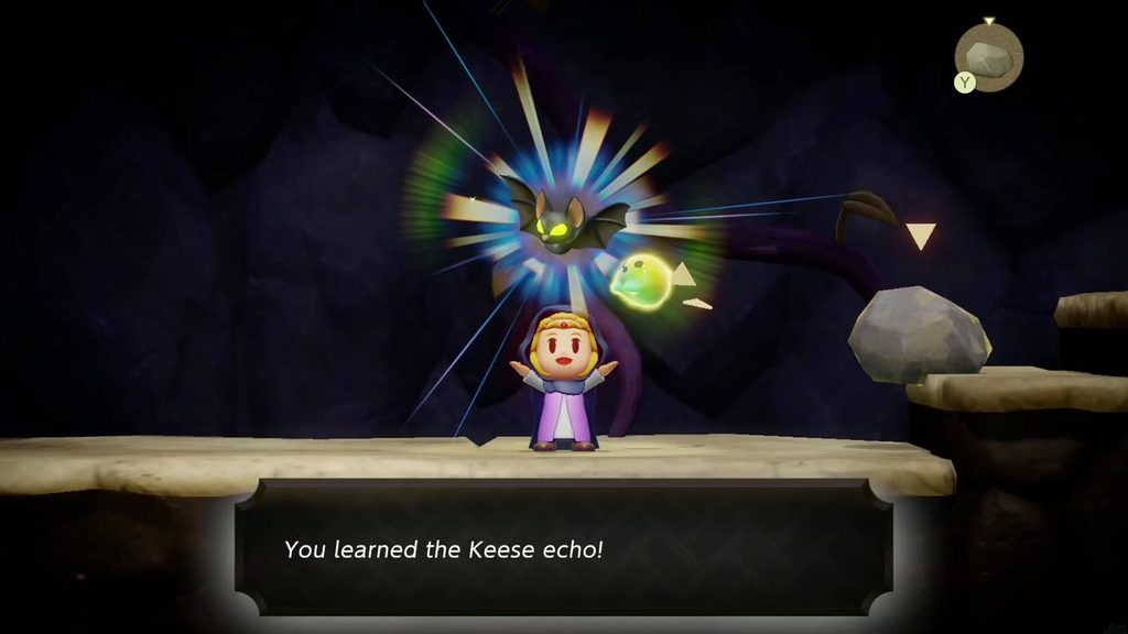 The Mysterious Rifts in Suthorn Forest - The Legend of Zelda: Echoes of Wisdom Walkthrough 34 Zelda learns the Keese echo inside the side-view cave on Suthorn Beach