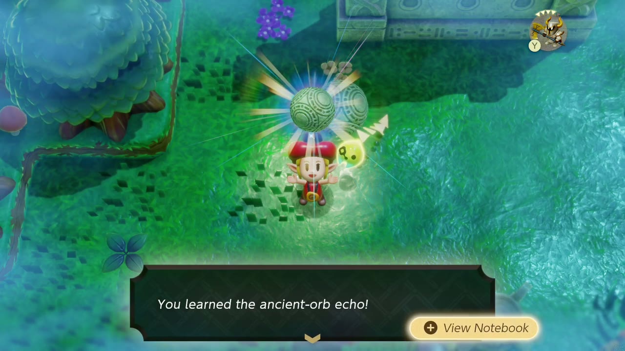 The Eternal Forest - The Legend of Zelda: Echoes of Wisdom Walkthrough 27 Zelda holds up the Ancient Orb with the message "You learned the ancient-orb echo!"
