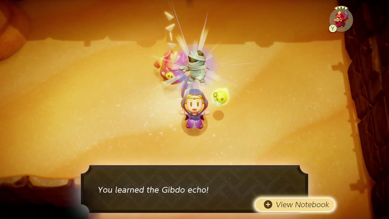 A Rift in the Gerudo Desert - The Legend of Zelda: Echoes of Wisdom Walkthrough 97 Zelda learns the Gibdo echo after beating the bandaged Gibdos in Cryptic Cavern.