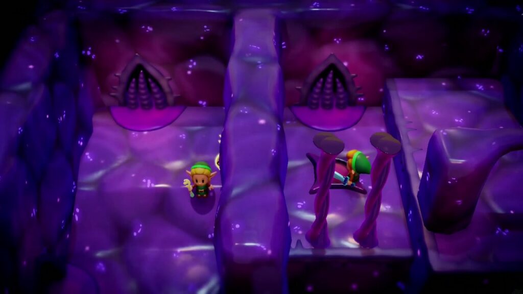 Null's Body: Final Dungeon - The Legend of Zelda: Echoes of Wisdom Walkthrough 27 Link strikes the switch caged between pillars, which opens both arched gates.