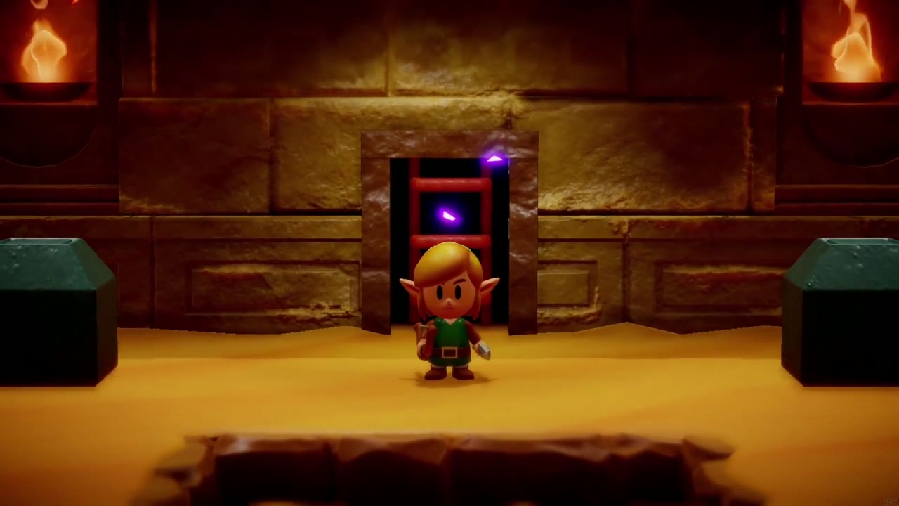Gerudo Sanctum Dungeon - The Legend of Zelda: Echoes of Wisdom Walkthrough 90 Link appears, bow in hand, in front of the gated door of the sanctum's large sand pit room.