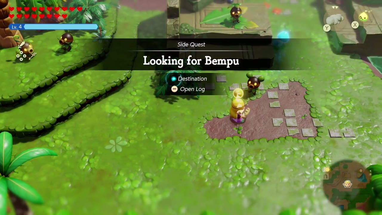 The Looking for Bempu side-quest banner appears as the hide-and-seek warm-up round begins in Scrubton. The Looking for Bempu side-quest banner appears as the hide-and-seek warm-up round begins in Scrubton.