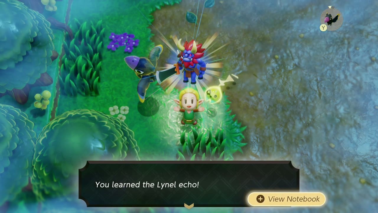 Zelda aprende o Lynel eco após derrotar um Lynel em uma clareira da Floresta Eterna Zelda aprende o Lynel eco após derrotar um Lynel em uma clareira da Floresta Eterna