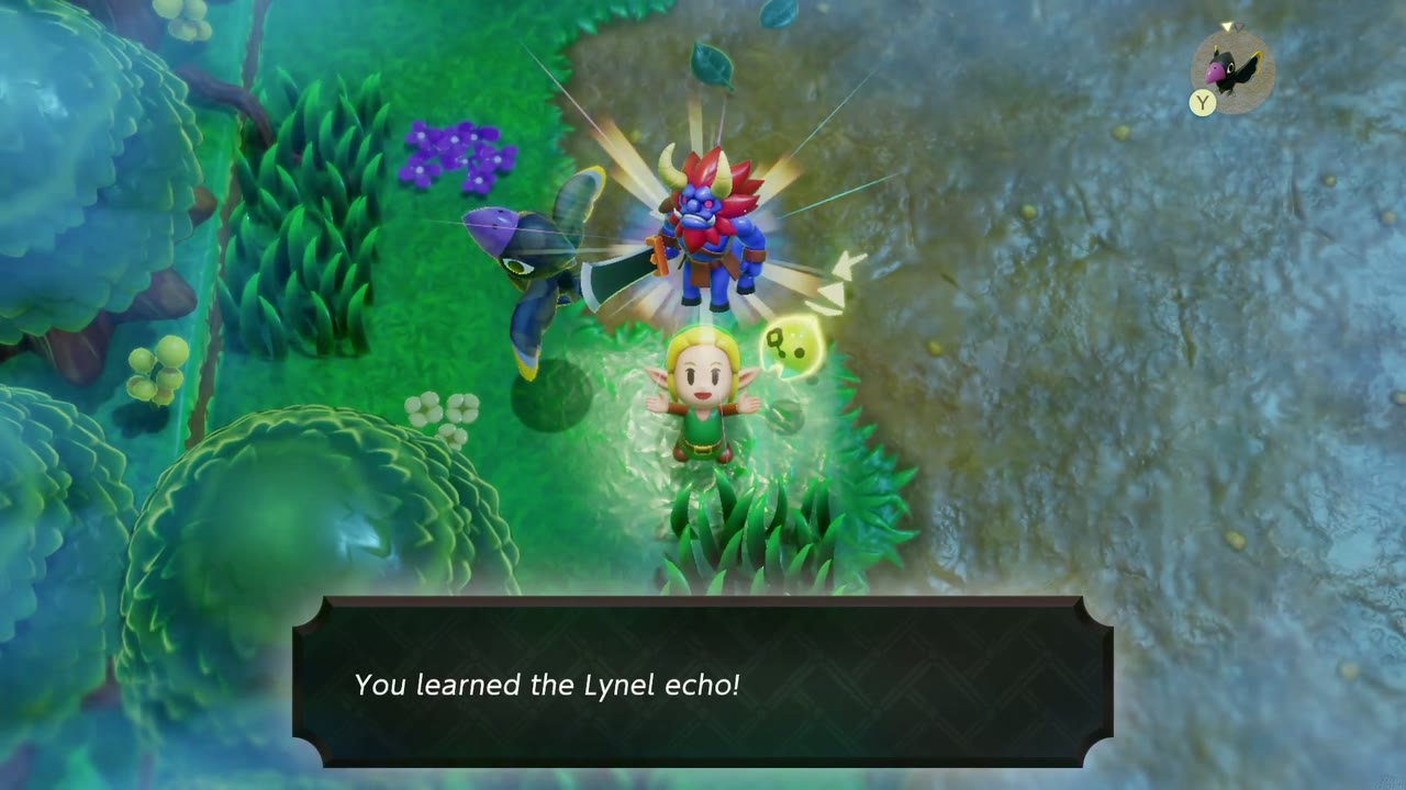 The Eternal Forest - The Legend of Zelda: Echoes of Wisdom Walkthrough 97 "You learned the Lynel echo!" as the Lynel appears above Zelda in the Eternal Forest clearing.