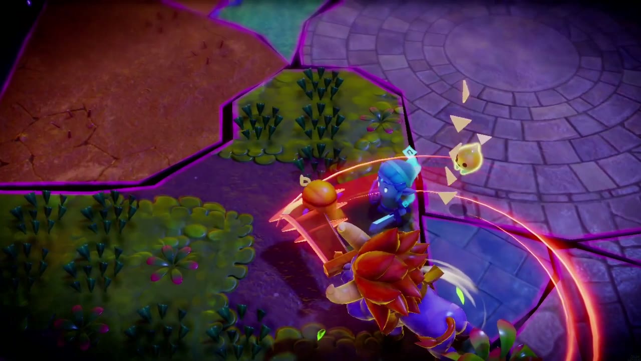 The Eternal Forest - The Legend of Zelda: Echoes of Wisdom Walkthrough 85 Zelda's Lynel echo lands a spinning sword attack on the impostor Zelda to end the boss fight.