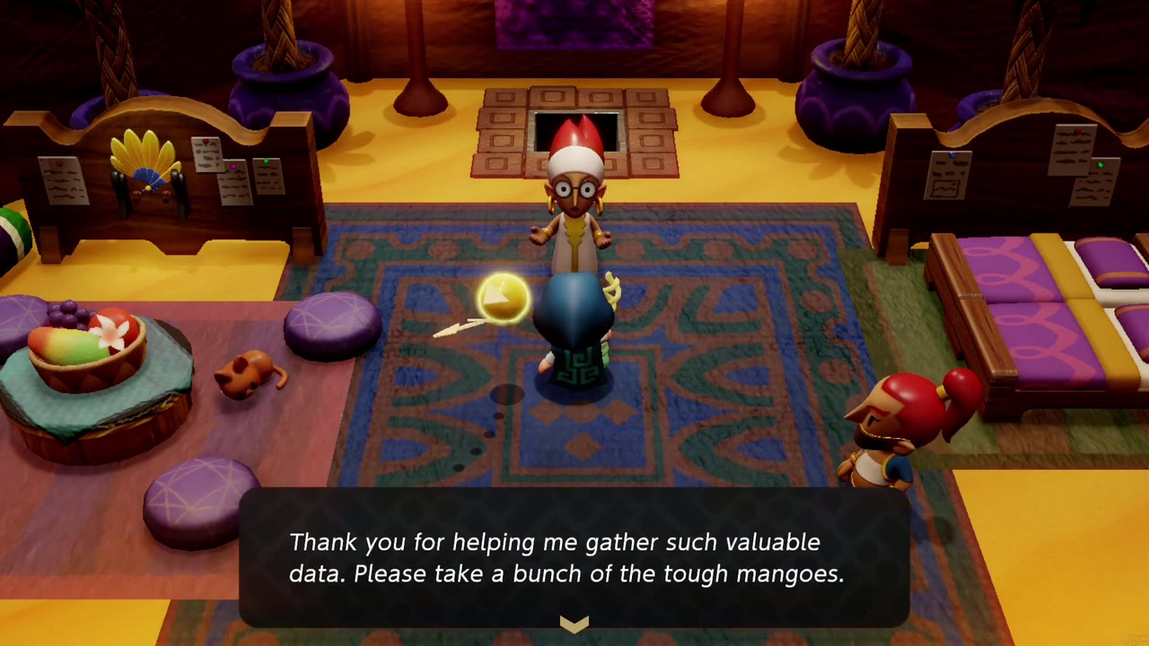The Tough Mango Plant Lab researcher offers Zelda a bunch of the tough mangoes she harvested The Tough Mango Plant Lab researcher offers Zelda a bunch of the tough mangoes she harvested