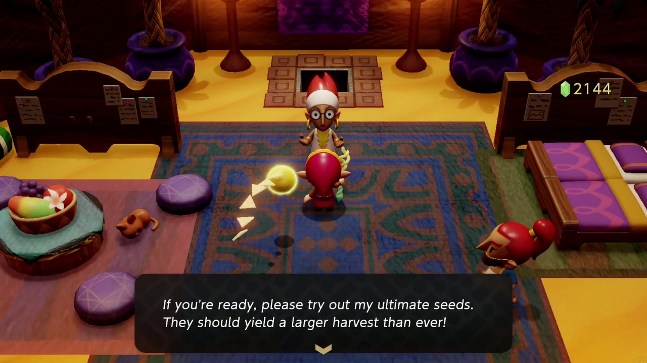 A Rift in the Gerudo Desert - The Legend of Zelda: Echoes of Wisdom Walkthrough 131 The Tough Mango Plant Lab researcher at the Oasis offers Mango Rush with her ultimate seeds.