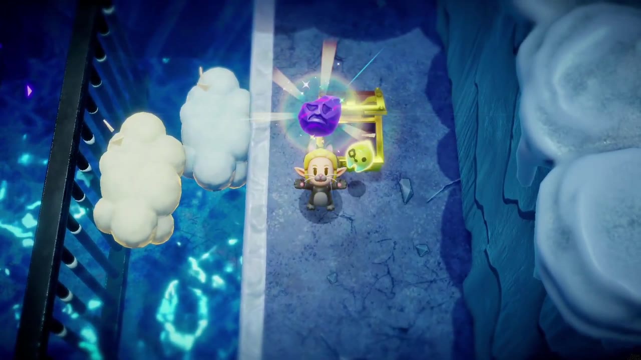 Lanayru Temple Dungeon - The Legend of Zelda: Echoes of Wisdom Walkthrough 61 Zelda holds up a Might Crystal from the ledge chest in the flooded room.