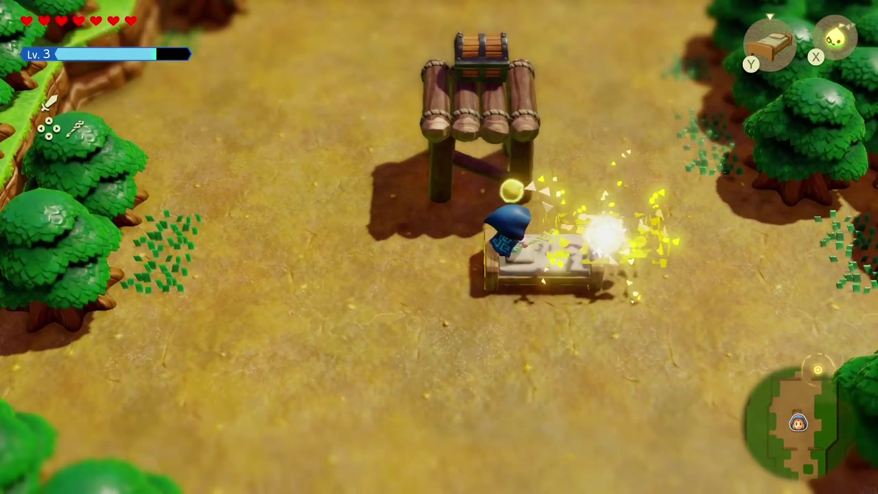 Zelda next to a wooden lookout holding a chest at a Moblin camp in Eastern Hyrule Field Zelda next to a wooden lookout holding a chest at a Moblin camp in Eastern Hyrule Field