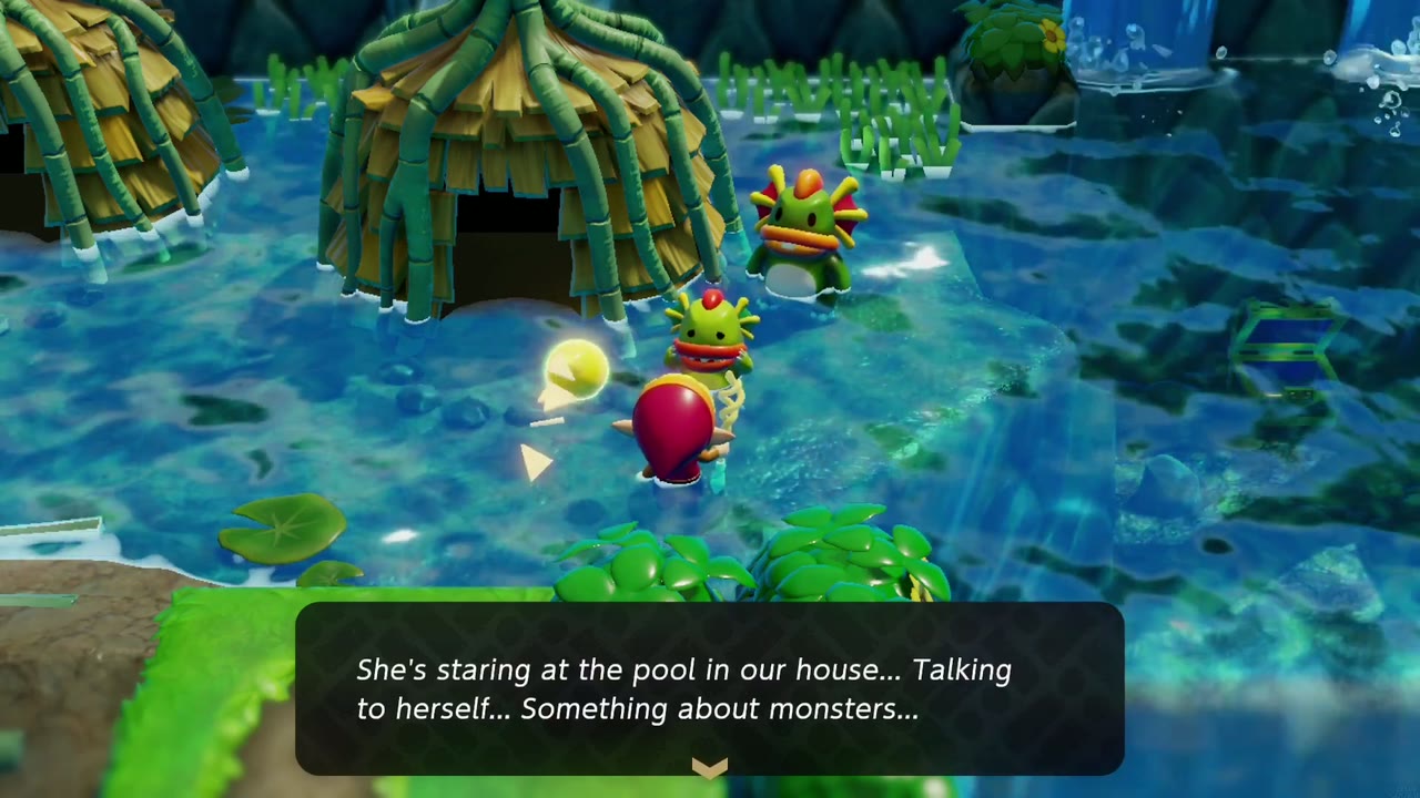 Das Kind erzählt, seine Mutter starre auf den Pool in ihrem Haus und spreche mit sich selbst über Monster. Das Kind erzählt, seine Mutter starre auf den Pool in ihrem Haus und spreche mit sich selbst über Monster.