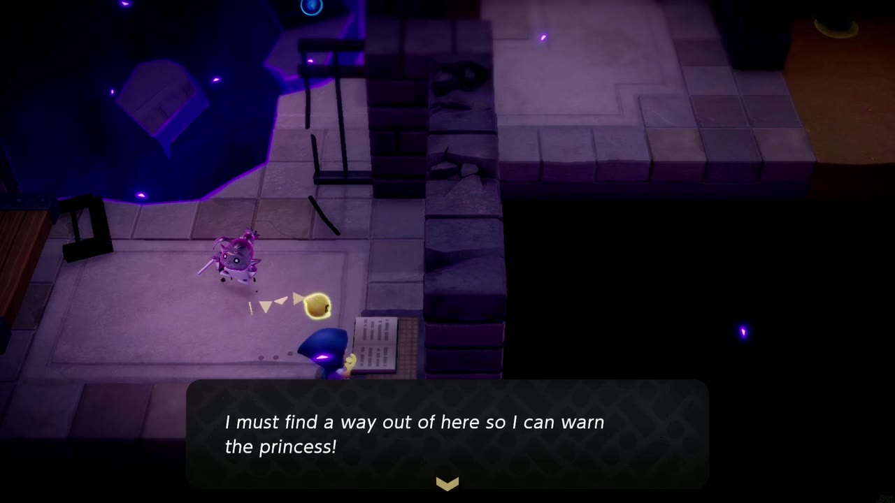 Hyrule Castle: Still Missing - The Legend of Zelda: Echoes of Wisdom Walkthrough 58 The note's last line reads "I must find a way out of here so I can warn the princess!"
