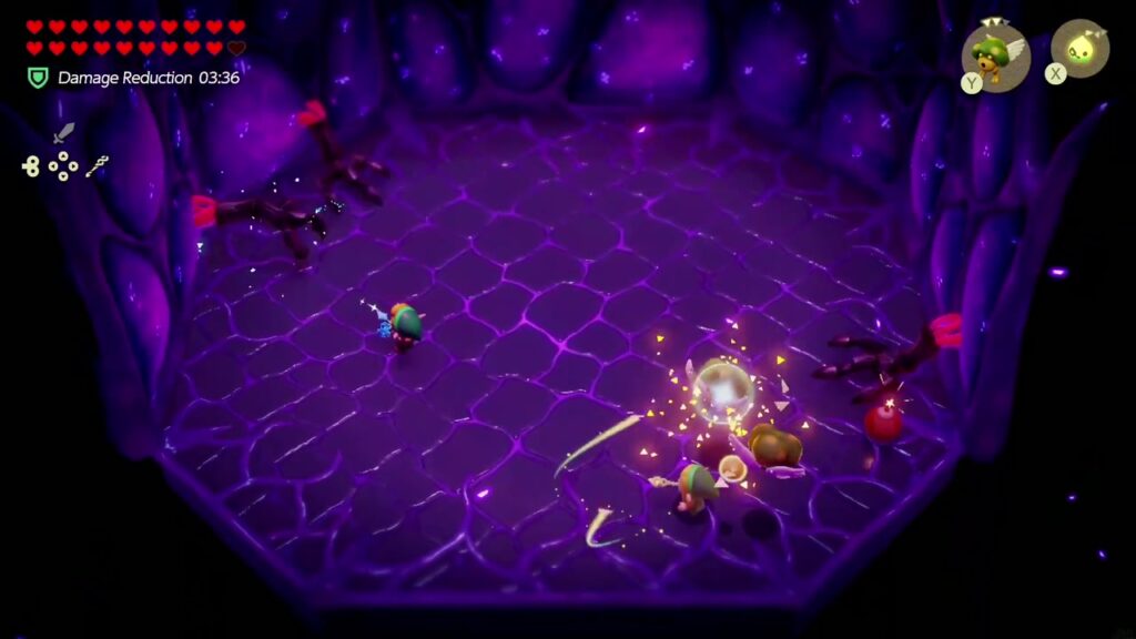 Null's Body: Final Dungeon - The Legend of Zelda: Echoes of Wisdom Walkthrough 34 Null has sunk away, leaving clawed arms poking out of the arena walls to slam at Zelda and Link.