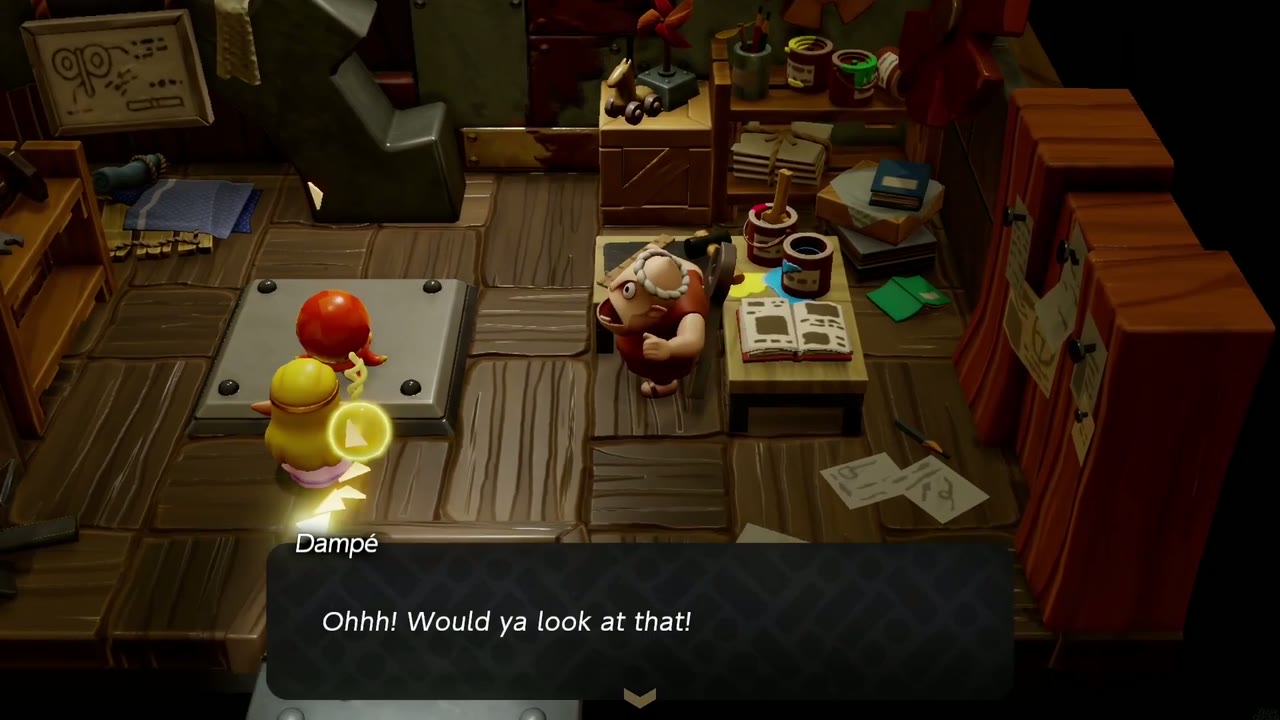 Explosions Galore! - The Legend of Zelda: Echoes of Wisdom Walkthrough 12 Zelda summons an Octorok echo onto Dampé's pedestal: Ohhh! Would ya look at that!