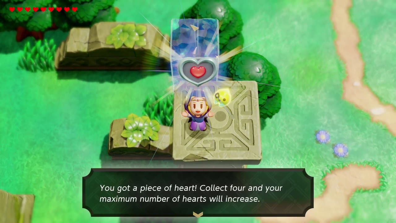 Hyrule Castle: Still Missing - The Legend of Zelda: Echoes of Wisdom Walkthrough 139 Zelda holds up the Piece of Heart on top of the ruins pillar, with its "You got a piece of heart" text.