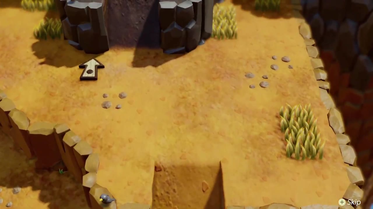 Ready? Set? Goron! - The Legend of Zelda: Echoes of Wisdom Walkthrough 5 The race preview follows the sandy canyon, where an arrow on the ground marks the way.