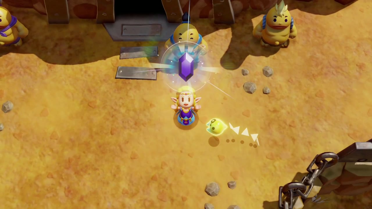 Ready? Set? Goron! - The Legend of Zelda: Echoes of Wisdom Walkthrough 16 Zelda holds up the 50 Rupees won in the Goron Race.